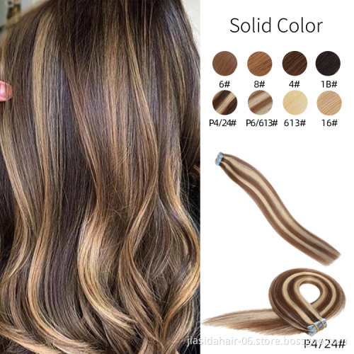 Wholesale 100% Human Hair, #P424 Ombre Color Invisible Tape In Hair Extensions Human Remy Skin Weft Tape Hair Extensions